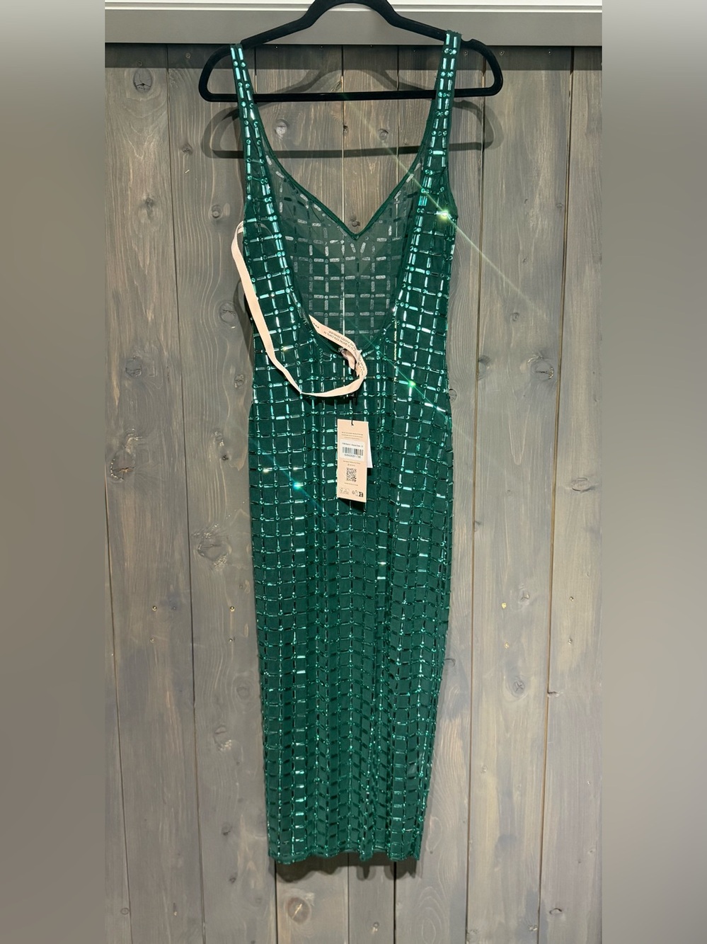 NWT - Embellished Open-Back Midaxi Dress in Emerald Green - Picture 4 of 8